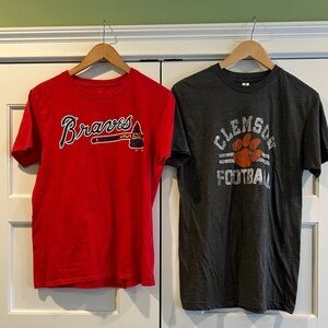 Red Braves T-Shirt and Gray Clemson Football T-Shirt